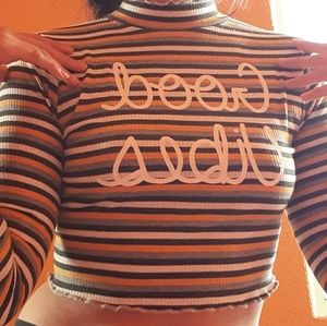Striped 'Good Vibes' Croptop